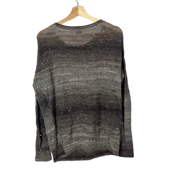 Vince Brown Ombre Knit Sparkle Round Neck Pullover Sweater S - Picture 2 of 4